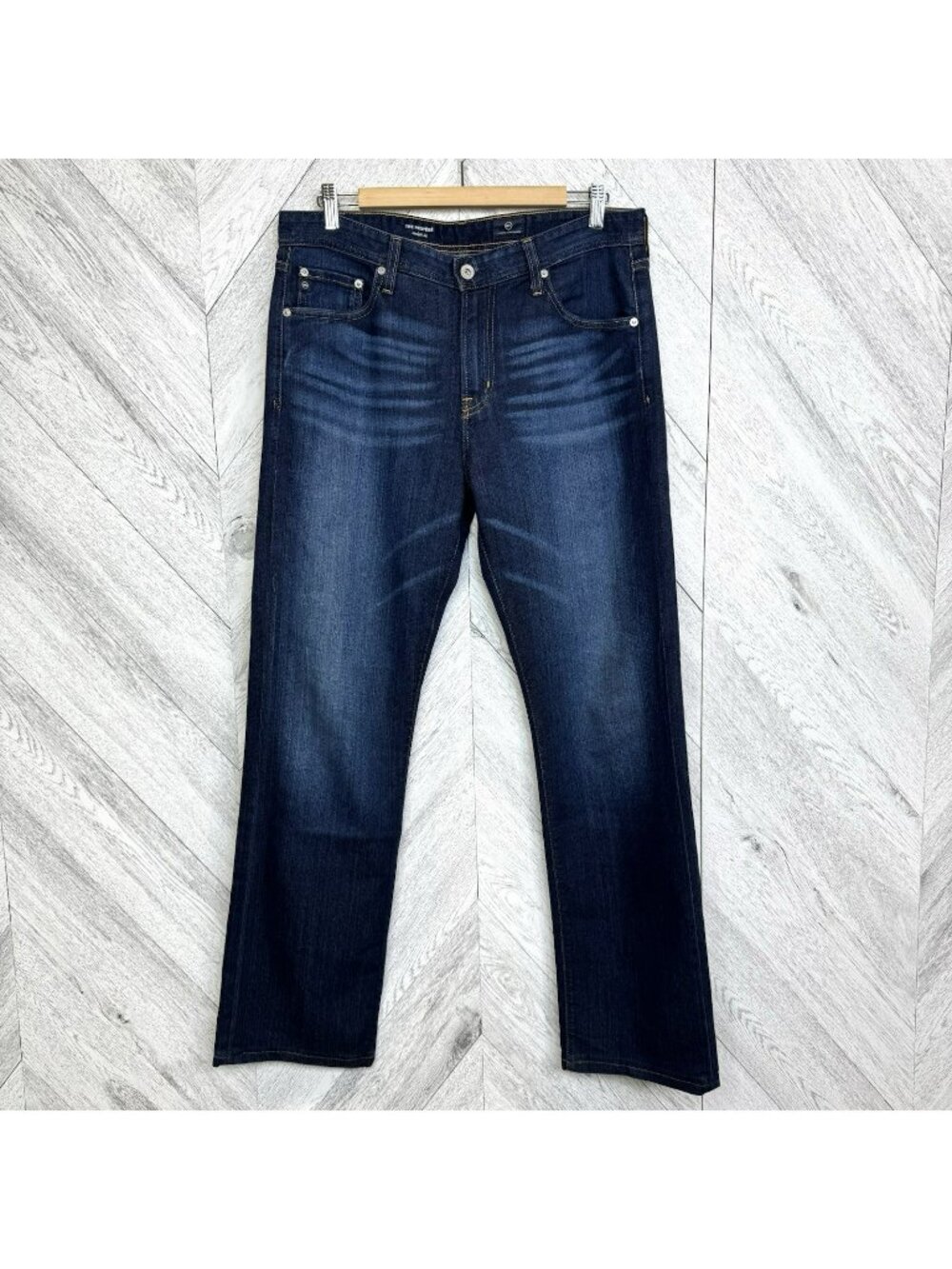 AG Adriano Goldschmied The Protege Straight Leg  Denim Dark Blue Jeans Men 33x32